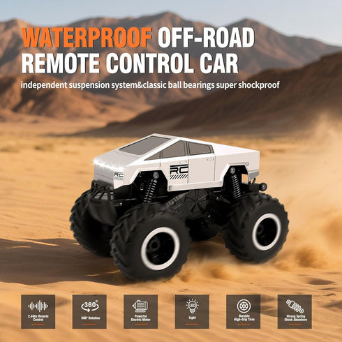 Funzooka 1:16 4WD Waterproof Monster Truck Toys RC Cars Amphibious Remote Control Car Trucks All Terrain Off-Road