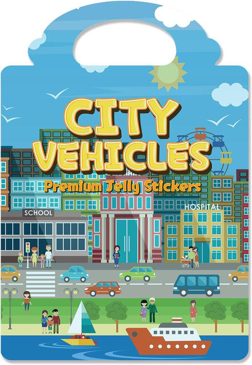 3-6, Reusable Sticker Book for Toddlers Jelly Stickers for Kids, Sticker Activity Book Travel Toys for Car & Airplane