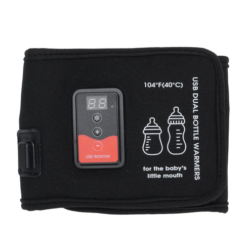 Hamwesh Baby Bottle Warmer, USB Powered Dual Bottle Design LCD Display Adjustable Temperature