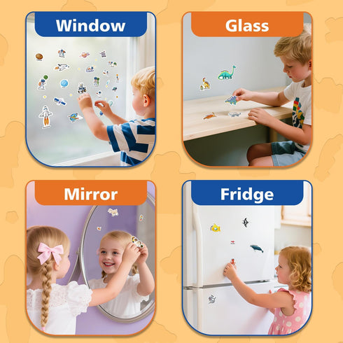 3-6, Reusable Sticker Book for Toddlers Jelly Stickers for Kids, Sticker Activity Book Travel Toys for Car & Airplane