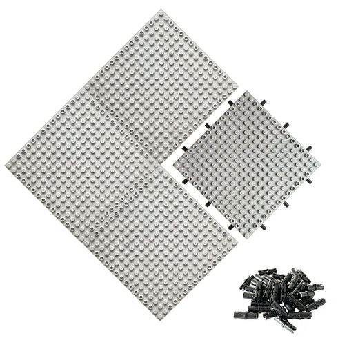 4pcs Brick 16x16 Classic Baseplate Building Plates for Building Bricks, Gray Background Boards for Pixel Paintings