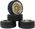 4PCS 64mm RC On Road Rubber Tires and Plastic Plating Wheel Rims Set for 1/10 RC Touring Racing Drift Car