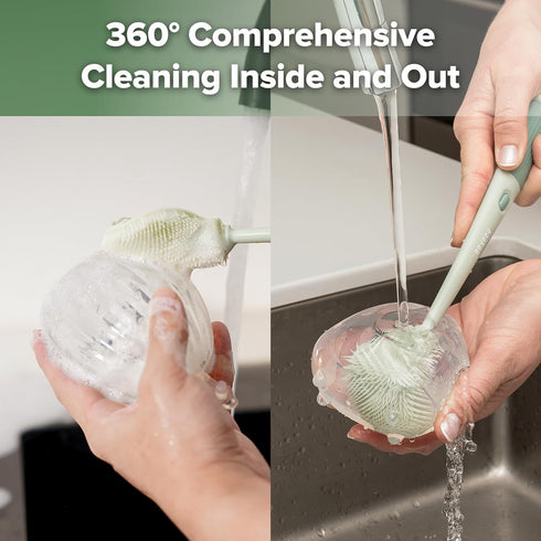 5-in-1 Set 360 Haakaa Cleaning Brush Baby Bottle Brush & Bottle Brush Cleaner, Multi-Purpose Comprehensive Cleaning