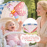 VOILBTOY 0-6 Ring,Tummy 0-3-6-12 Baby Toys Months,Infant Musical Sensory Stuffed Animal with Squeaker,Rattle,Crinkle