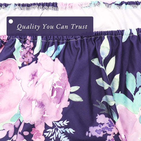 Purple Flower Diaper Changing Pad Cover, Soft Breathable Changing Mat Sheets for Newborn Girls