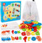 Coogam Read Spelling Learning Toy, Wooden Alphabet Flash Cards Matching Game for Preschool Educational Tool Set