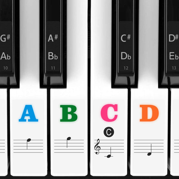 Eison Colorful Piano Stickers for Keys - Removable 88/61/54/49/37 Full Set Stickers, Great Children's Gift