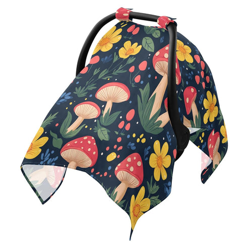 Mazeann Mushrooms Flower Car Seat Cover Baby Breathable Soft Infant Carseat Covers Canopies