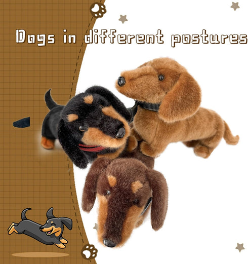 Animals,16Dachshund (dog-1collar) Dogs Stuffed Stuffed Animals Toys Plush Dog Stuffed for Kids,Girls,Boys,Pet,Soft