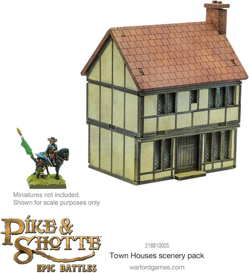 Warlord Games Pike & Shotte Epic Battles — Town Houses Scenery Pack for Military Table Top Wargaming Diorama