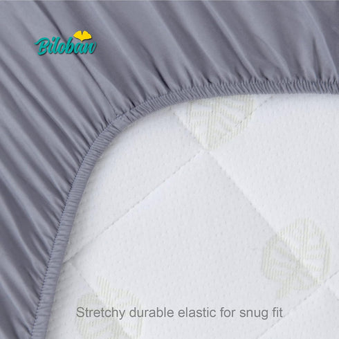 Bassinet Sheets, 2 Pack Universal Fitted Sheet Set for Rectangle, Hourglass or Oval Bassinet Mattress Pad, White & Gray