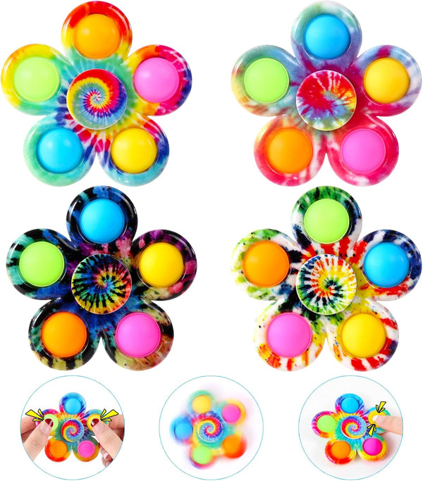 4 Pack Fidget Spinners for Kids and Adults, Easter Basket Stuffers, Fidget Toys for Anxiety Stress Relief, Birthday