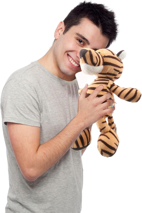 8 Pieces Jungle Animal Plush Toys Set - 11 Inch Lion, Elephant, Zebra, Giraffe, Tiger, Monkey, Rhino, Hippopotamus