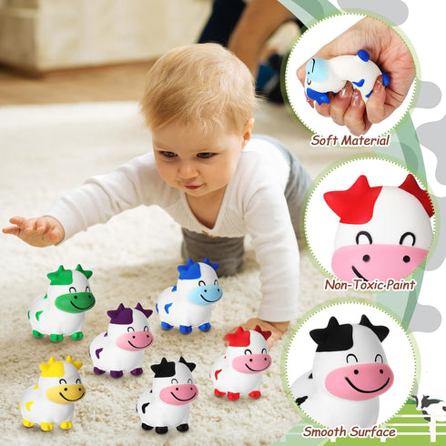 24 Wettarn Pcs Cows Party Favors Cows Foam Stress Toy Fidget Toy Bulk Cute Farm Animal Party Favors Gift Supplies
