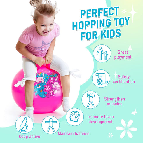 20 inches 5 6 7 8 9, U&C Planet Hopper Ball Bouncy Ball with Handle for Kids Age Sit on Bounce Jumping Hopping Toy