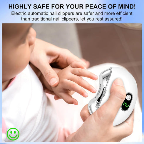 MoonGaya 3-Speeds Trimmer Automatic Electric Nail Clipper with Levels and LCD Digital Display, USB Rechargeable Safety