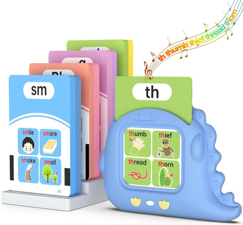 Phonics Talking Flash Cards for Toddlers 2-8, 252 Words, CVC Blends, Long Vowel Sounds, Montessori Language Learning