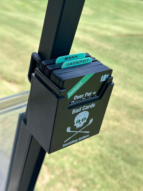 Bad Cards Fore Gambling Golfers (Weatherproof Edition) - On-Course Golf Betting Game, PVC Cards in Durable Plastic Box