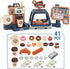 yoliyogo Playset Set Pretend Play Coffee Maker Toy Role Play Coffee Shop Party with Coffee Machine Cash Registers Toy