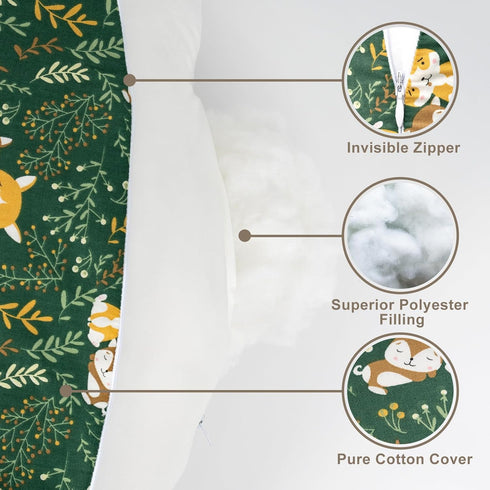 AMASKY Nursing Pillow for Breastfeeding, Animal Patterns Removable Cotton Cover, Support for Mom and Baby, Plus Size