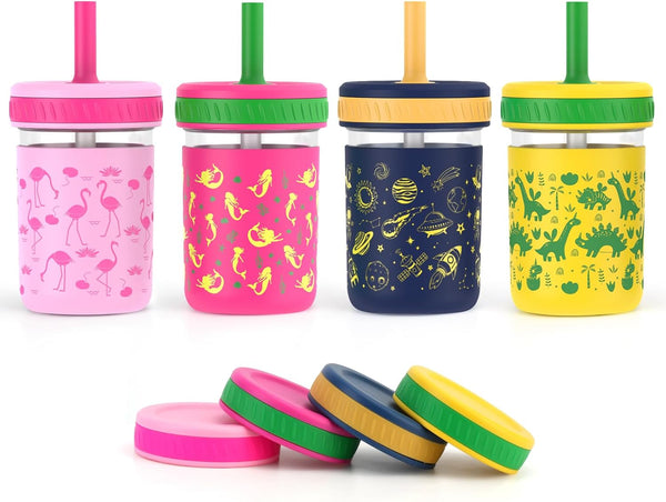 Sursip Toddler Glass Sippy Cups, Kids Baby 12 oz Spill-Proof Water Tumbler