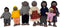 HYSTYLE 7 Pack Wooden Doll House Family Dolls - Family Role Play Pretend Play Mini People Figures (African American)