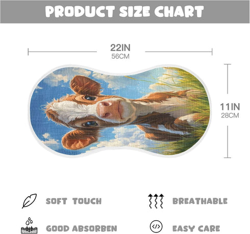 YETTASBIN Cute Cow Muslin Baby Burp Cloth, Super Soft Absorbent Cotton Burp Rag Baby Bibs Feeding Cloth for Newborn
