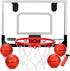 Mini Indoor Basketball Hoop for Door, Over Door Hoop with Large 9 Inch Dunk Rim and 4 Mini Basketballs