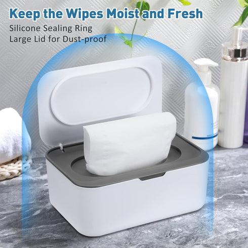 6 Pack Baby Wipes Dispenser Wipe Holder with Lids Refillable Container with Sealing Design Keeps Fresh Easy Open