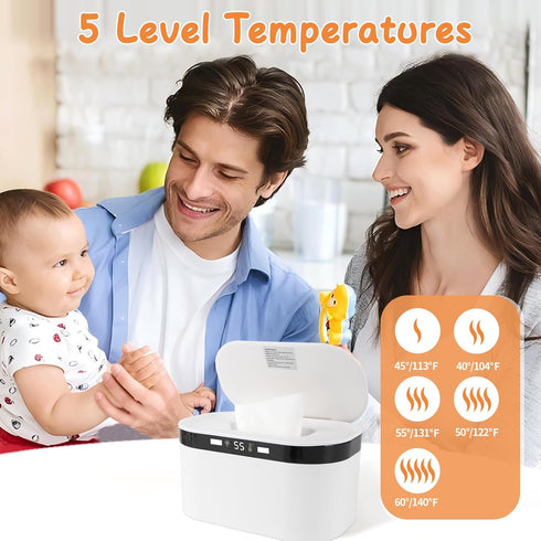 TYJ 5 Baby Wipe Warmer, Wet Wipe Warmer Modes of Temperature Heating Control Dual Heat for Baby's Comfort Large