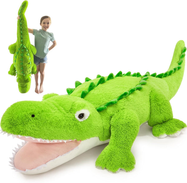 Tezituor 51 inch Giant Alligator Stuffed Animals, Hugging 4ft Large Alligator Plush
