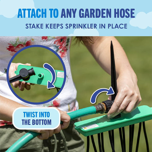 Super Soaker Lawn Sprinkler for Kids - Outdoor Toys with Wire Inserts in Each Tube to Direct Water Stream