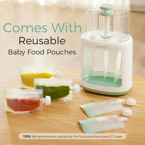 Momcozy Squeeze Station,Baby Food Maker,Pouch Filler for Homemade Baby Puree, BPA-Free, Dishwasher Safe, with Reusable