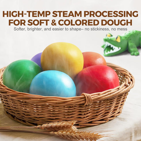 8 Packs 2 2 oz 2-4 Jar Melo Wheat Modeling Dough Non-Toxic & Safe Dough with Molds, Each Can, Soft & Colorful Dough