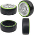 4Pack ShareGoo 1/10 RC Drift Car Tires, Plastic Tyres and 12mm Hex Hard Plastic Wheel Rims for Traxxas HSP Tamiya