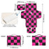 SyXIOP Buffalo Plaid Check Black Peach Reusable Changing pad Portable with Tissue Pocket Changing pad for Changing