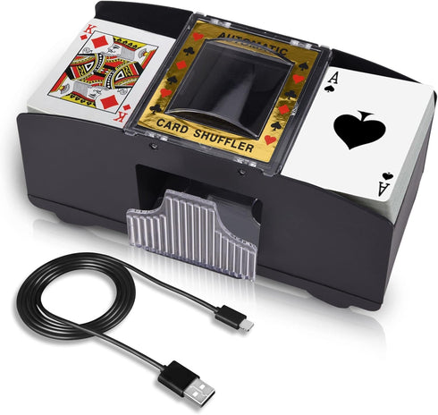 Automatic Card Shuffler - Electronic Casino Poker Shuffling Machine - Battery Operated for 2/4/6 Decks
