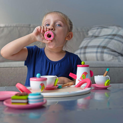 Playset 3+ Fat Brain Toys Let's Have a Tea Party - Wooden Pretend for Ages