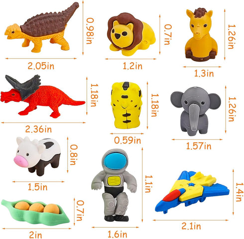 130Pcs Animal Erasers for Kids, Mini Pencil Erasers, Desk Pets Puzzle Erasers for Classroom Rewards and Prizes