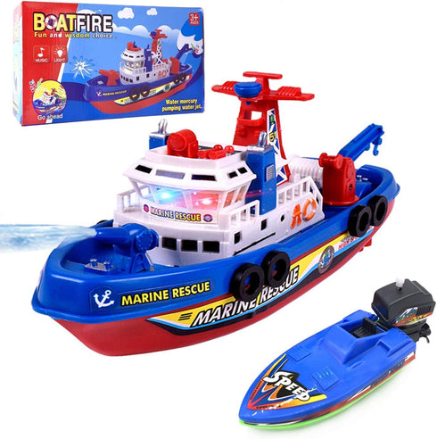 OSIAOIUDOA Baby Bath Toys, Light Up Pool Bathtub Toy Boat with Water Sprinkler