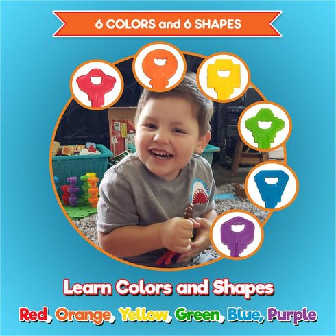 2 Baby Keys Montessori Toys for Toddlers - Toy Keys, Matching Toddler Games, Learning Toys for Year Olds - Real Keys