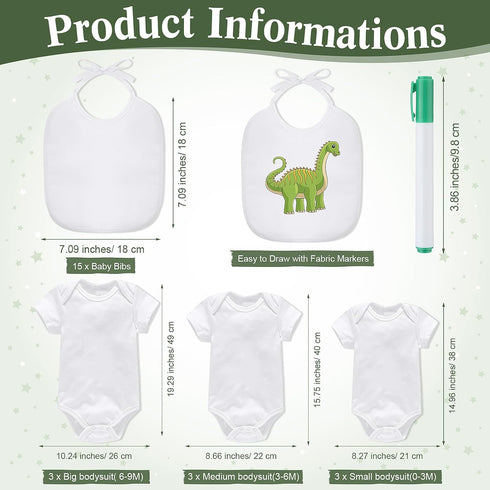 35 15 9 10 Roowest Pcs Baby Shower Bibs Games Design Wooden Baby Shower Party Game Sign DIY Bodysuit Sign White Blank