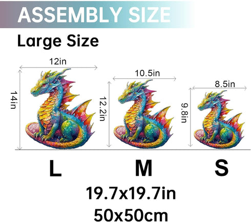 Wooden Jigsaw Puzzles for Adults - Unique Dragon Shape Wood Cut Puzzles, Birthday Gifts for Family Friends