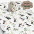 Wicbfdfv 28"x52" Watercolor Puffins Boho Leaves Fitted Crib Sheet for Baby Girls Boys Cute Bird Baby Sheet for Standard