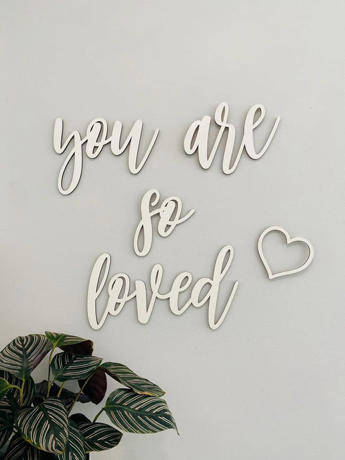 QWTOWFM You are so loved Small Quote Wall Sign,Wood Sign Home Decor,Nursery Crib Boy Room Office Home Wall Art Baby