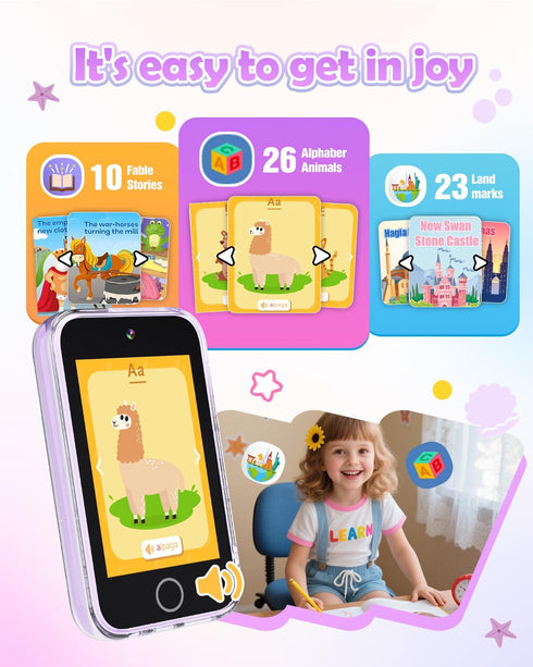,3.5'' 3-9 3 4 5 6 7 8 9 Dylanto Kids Camera Touchscreen Phone for Kids Learning Play Toys for Years Old Girls