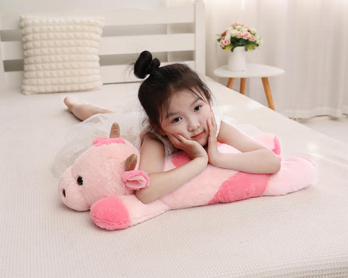25.6 inch 5 lbs YESGIRL Cow Weighted Stuffed Animals, Large Weighted Plush Animal, Cute Plush Toy Pillow, Soft Kawaii