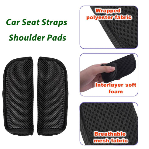 LiXiongBao 2 Pack Seat Straps Shoulder Pads for Toddler Kids,Pushchair Strap Covers,Soft Seat Strap Pads for Pushchair