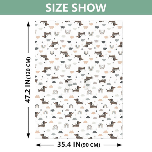 DOMIKING White Dachshund Dog Pattern Baby Car Seat Cover Breathable Infant Car Seat Cover for Babies Lightweight
