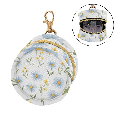 PYBUG Daisy Round Pacifier Storage Case, Polyester & TPU Lined with Hook Buckle, Pacifier Container Box for Baby